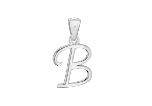 SILVER RHOD DIA B INITIAL Pendant