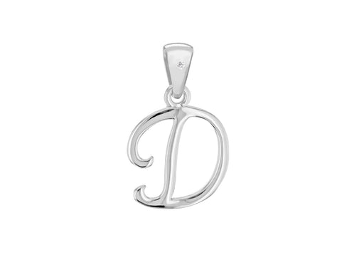 SILVER RHOD DIA D INITIAL Pendant