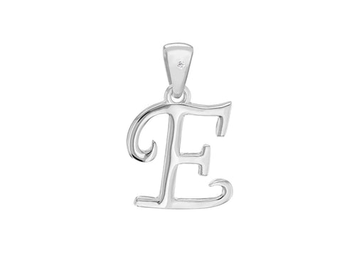 SILVER RHOD DIA E INITIAL Pendant