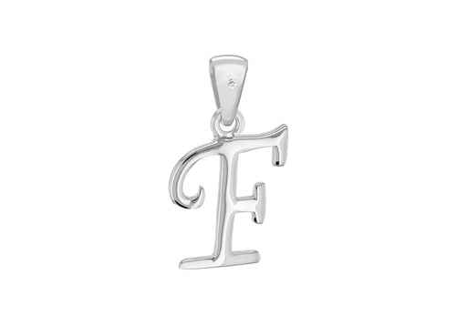 SILVER RHOD DIA F INITIAL Pendant