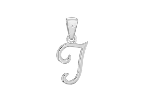 SILVER RHOD DIA J INITIAL Pendant