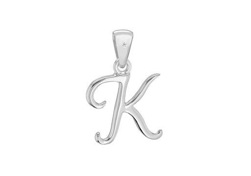 SILVER RHOD DIA K INITIAL Pendant