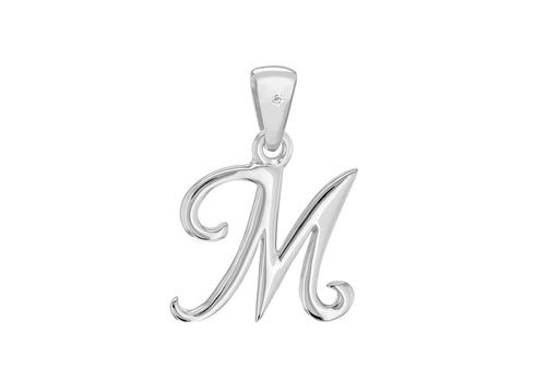 SILVER RHOD DIA M INITIAL Pendant