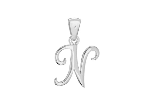 SILVER RHOD DIA N INITIAL Pendant