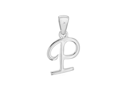 SILVER RHOD DIA P INITIAL Pendant