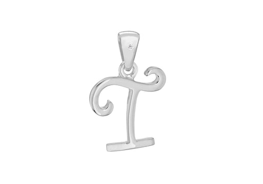 SILVER RHOD DIA T INITIAL Pendant