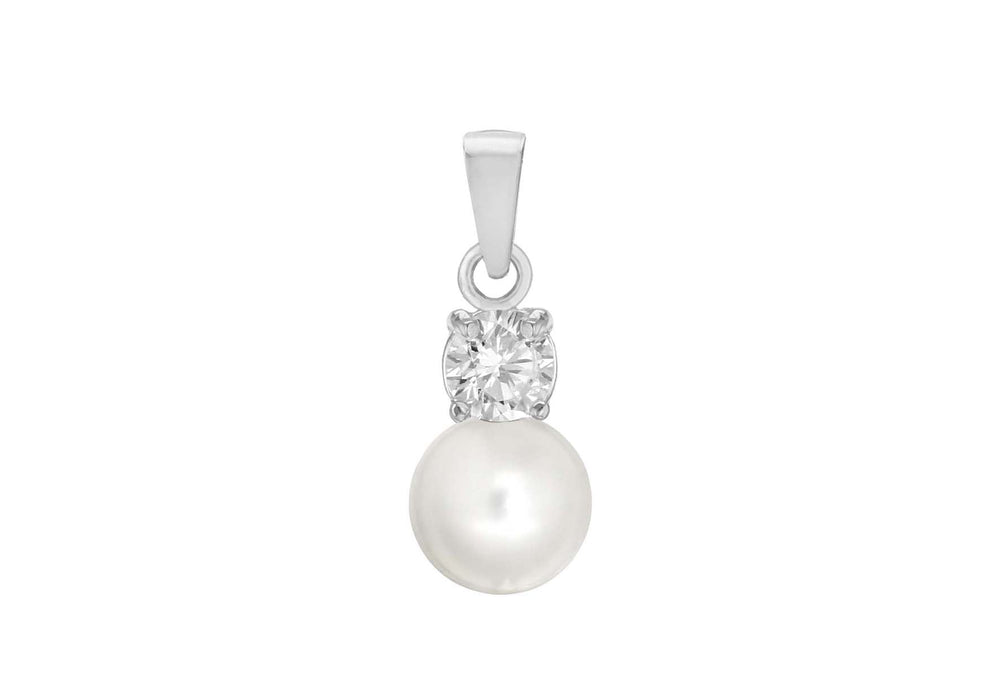 SILVER PEARL & Zirconia  Pendant