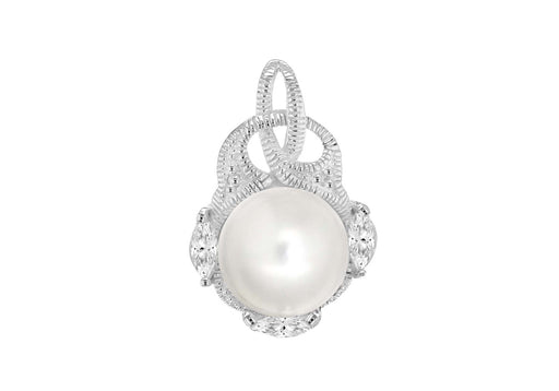 Sterling Silver Zirconia  Stone & Pearl Set Pendant