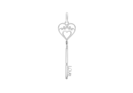 SILVER HEART LOVE KEY Pendant