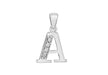 Sterling Silver Zirconia  10.5mm x 17.7mm 'A' Initial Pendant