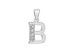 Sterling Silver Zirconia  9mm x 18.6mm 'B' Initial Pendant