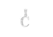 Sterling Silver Zirconia  9.3mm x 18.4mm '' Initial Pendant