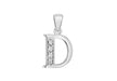 Sterling Silver Zirconia  9.9mm x 18mm 'D' Initial Pendant