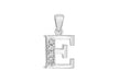 Sterling Silver Zirconia  9.4mm x 18.3mm 'E' Initial Pendant