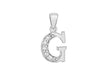 Sterling Silver Zirconia  9.3mm x 18.9mm 'G' Initial Pendant