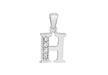 Sterling Silver Zirconia  9.7mm x 17.6mm 'H' Initial Pendant