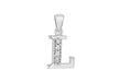 Sterling Silver Zirconia  8.9mm x 17.7mm 'L' Initial Pendant