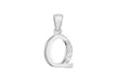 Sterling Silver Zirconia  10.3mm x 20mm 'Q' Initial Pendant