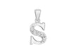 Sterling Silver Zirconia  9.1mm x 18.9mm 'S' Initial Pendant