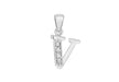 Sterling Silver Zirconia  10mm x 18mm 'V' Initial Pendant