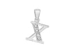 Sterling Silver Zirconia  11mm x 19.7mm 'X' Initial Pendant