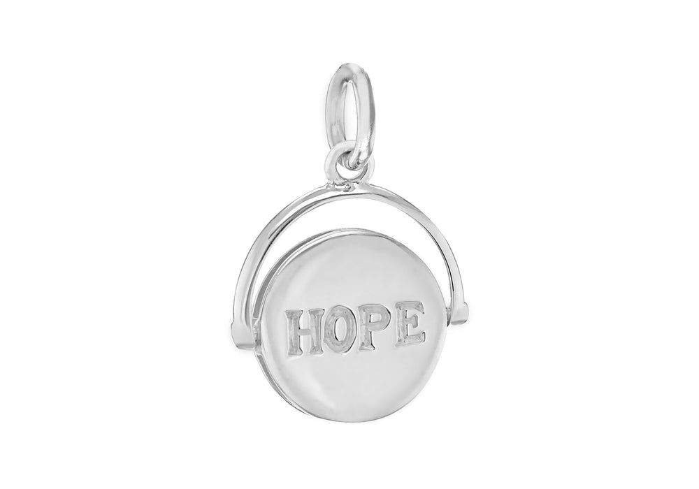 SILVER LOVE+HOPE SPINNER Pendant