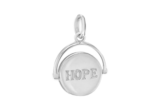 SILVER LOVE+HOPE SPINNER Pendant