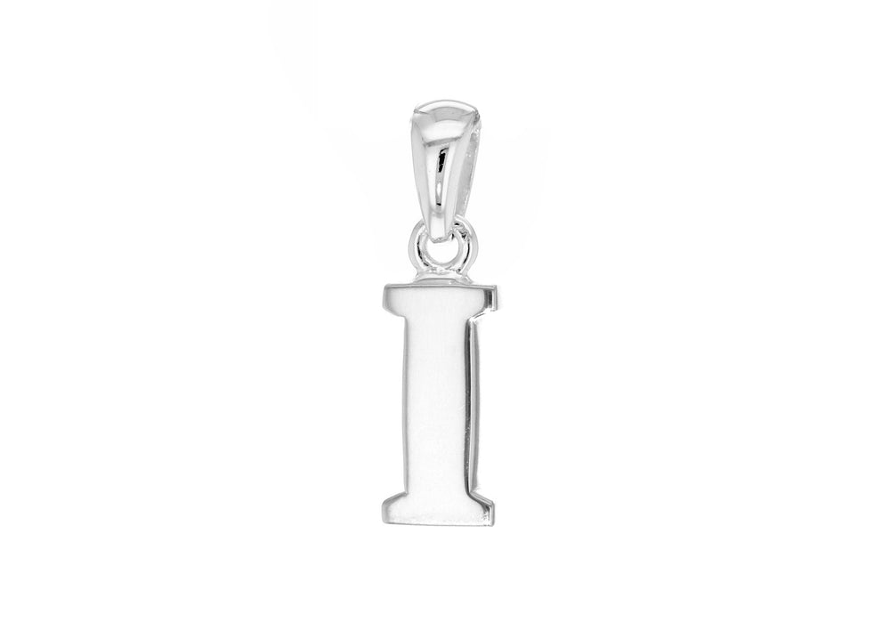 Sterling Silver 5.8mm x 19.8mm 'I' Initial Pendant