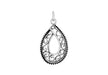 Sterling Silver Oxidised Filigree Teardrop Pendant 