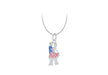 Sterling Silver Blue & Pink Enamel Hold Pose Pendant