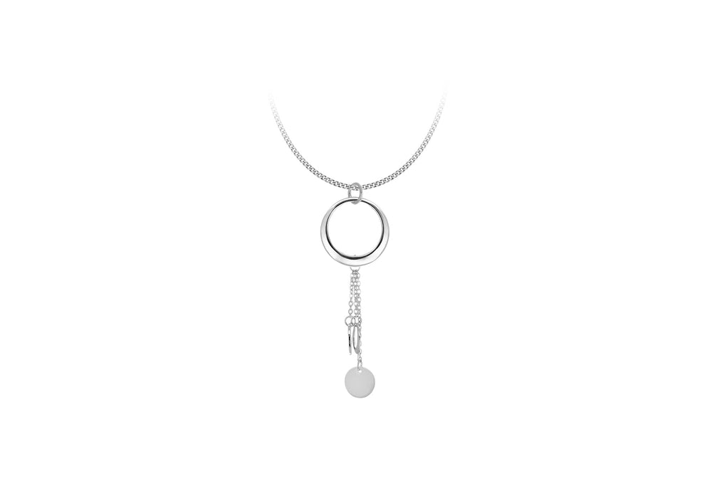 Sterling Silver 21.2mm x 66.3mm Multi Disc Pendant