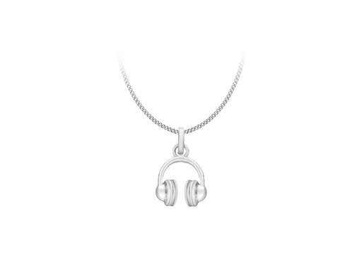 Sterling Silver 10mm x 19mm Headphone Pendant