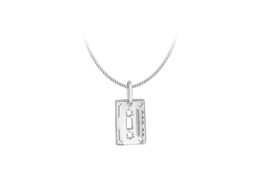 Sterling Silver Cassette Tape Pendant