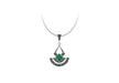 Sterling Silver Marcasite and Green Agate Pendant