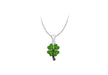 Sterling Silver Marcasite and Enamel 'Four Leaf CClover' Pendant