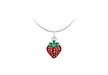 Sterling Silver 9.8mm x 19mm Enamel Strawberry Pendant