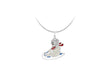 Sterling Silver 22.6mm x 25.6mm Enamel Sledging Bear Pendant