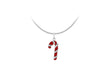 Sterling Silver Crystal Enamel Candy Cane Pendant