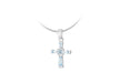 Sterling Silver Blue Zirconia  Cross Pendant