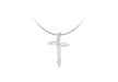 Sterling Silver Double Zirconia  Cross Slider Pendant