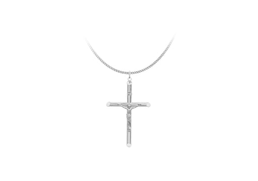 Sterling Silver 27.3mm x 50.3mm Crucifix  Pendant