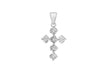 Sterling Silver Zirconia  Stone Set Fancy  Cross Pendant