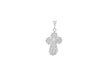 Sterling Silver 24.3mm x 44.8mm Diamond Cut Filigree Cross Pendant