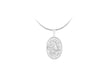 Sterling Silver 39mm x 50mm Lady-Detail Oval Locket