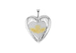 Sterling Silver Etched-Claddagh-Detail Heart Locket Pendant