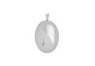 Sterling Silver Diamond Cut Etched -Wave Satin-Polished Oval Locket