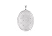 Sterling Silver 20mm x 32mm Etched -Quilt-Detail Oval Locket