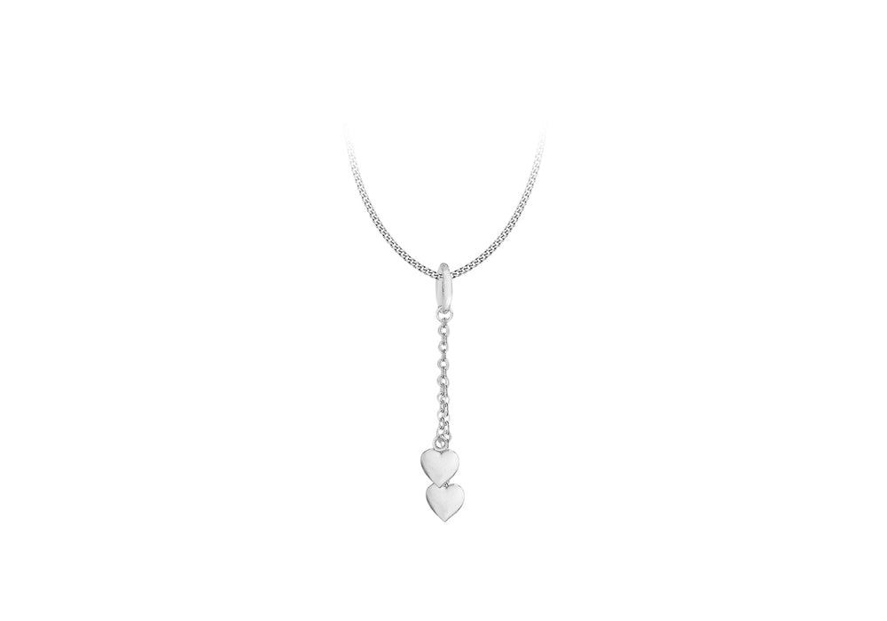 SILVER DBL HEART+Chain Pendant