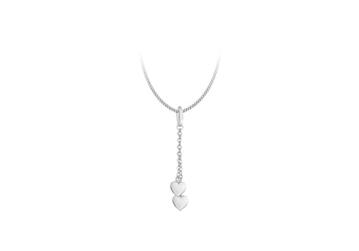 SILVER DBL HEART+Chain Pendant