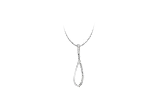 Sterling Silver Zirconia  Twist Teardrop Pendant